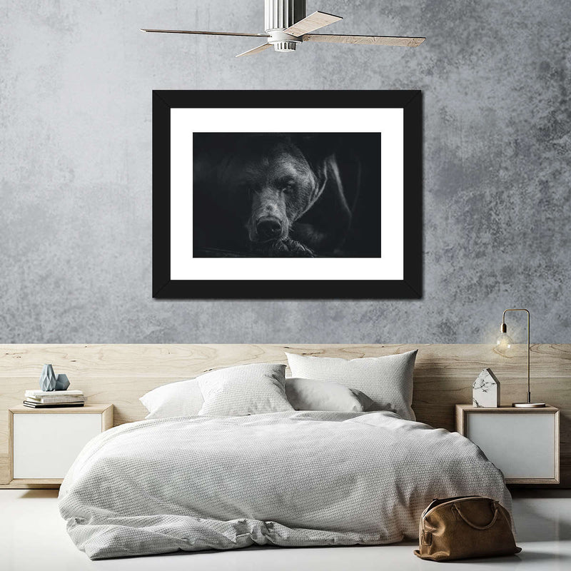 Monochrome Brown Bear Wall Art