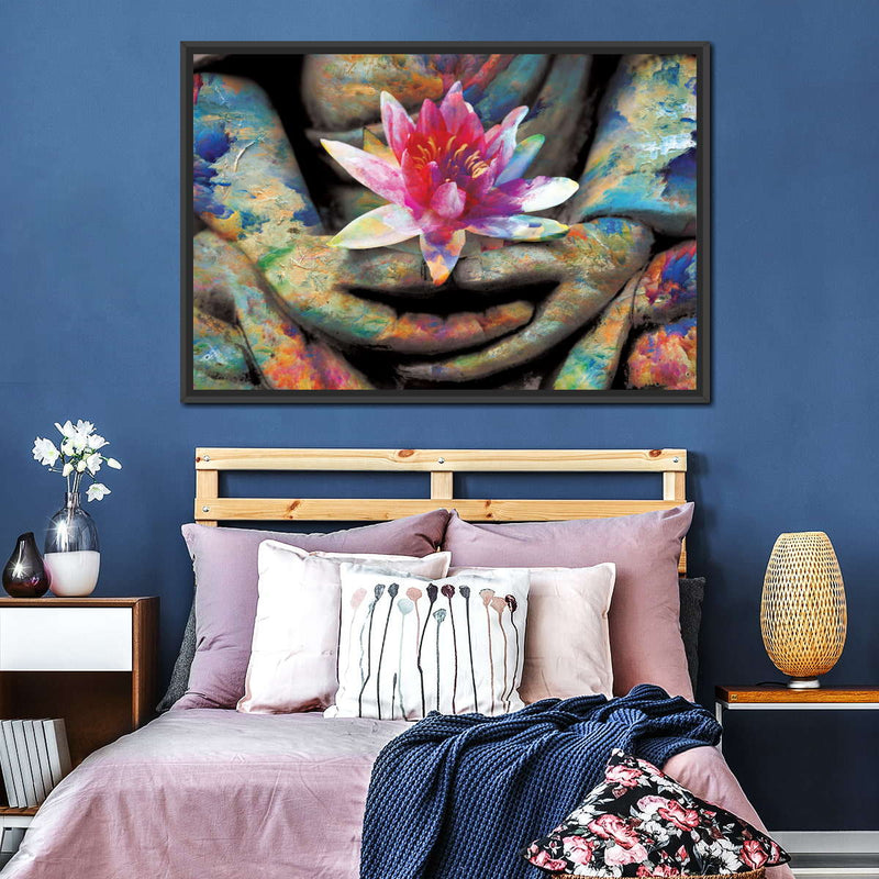Lotus Flower In Hand Wall Art