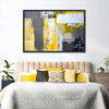 Yellow On Gray Abstract Wall Art