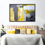 Yellow On Gray Abstract Wall Art