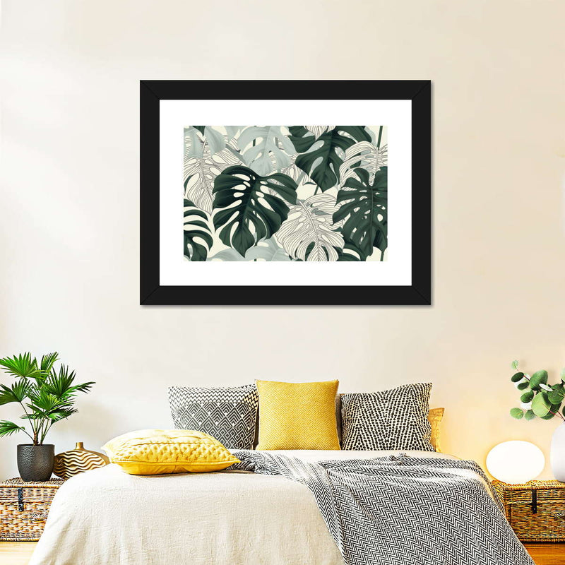 Jungle Monstera Leaves Wall Art