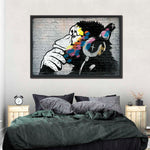 Monkey Wearing Headphones Wall Art