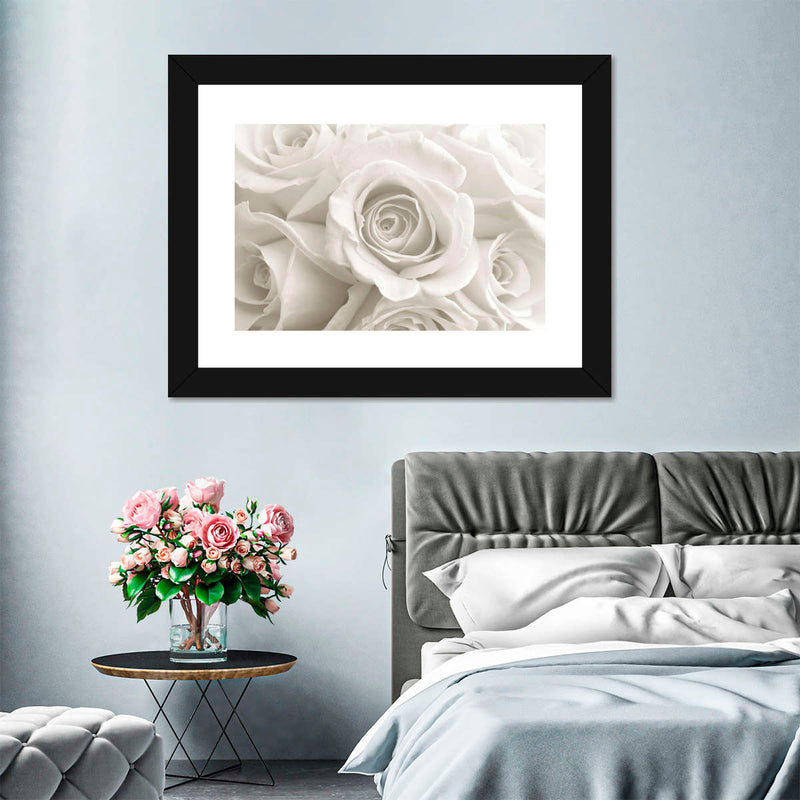 Pure White Roses Wall Art