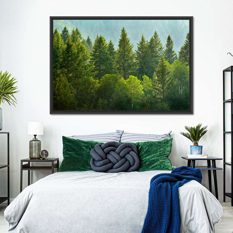 Lush Green Pine Trees Wall Art