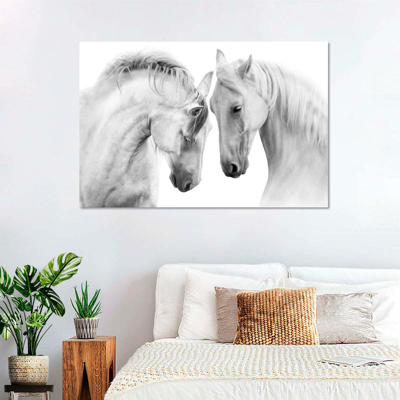 White Horse Couple Wall Art