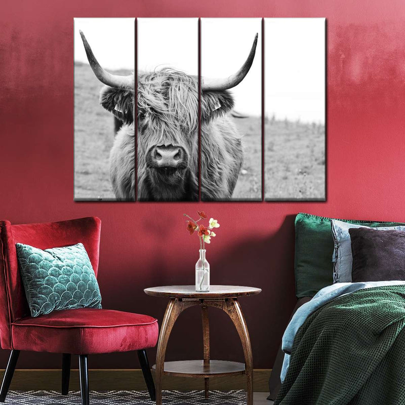 Solitary Highland Cow Wall Art