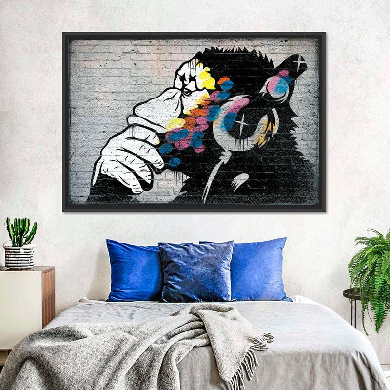 Monkey Wearing Headphones Wall Art