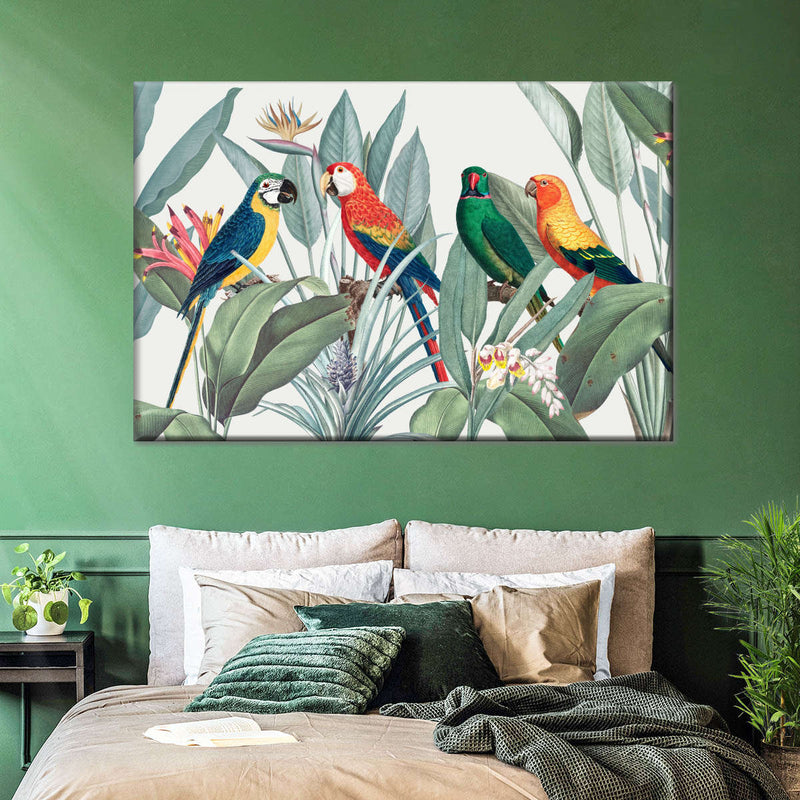 Tropical Safari Parrots Wall Art