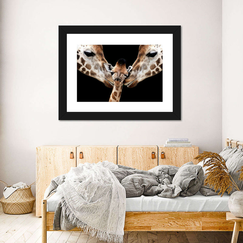 Happy Giraffe Family Wall Art