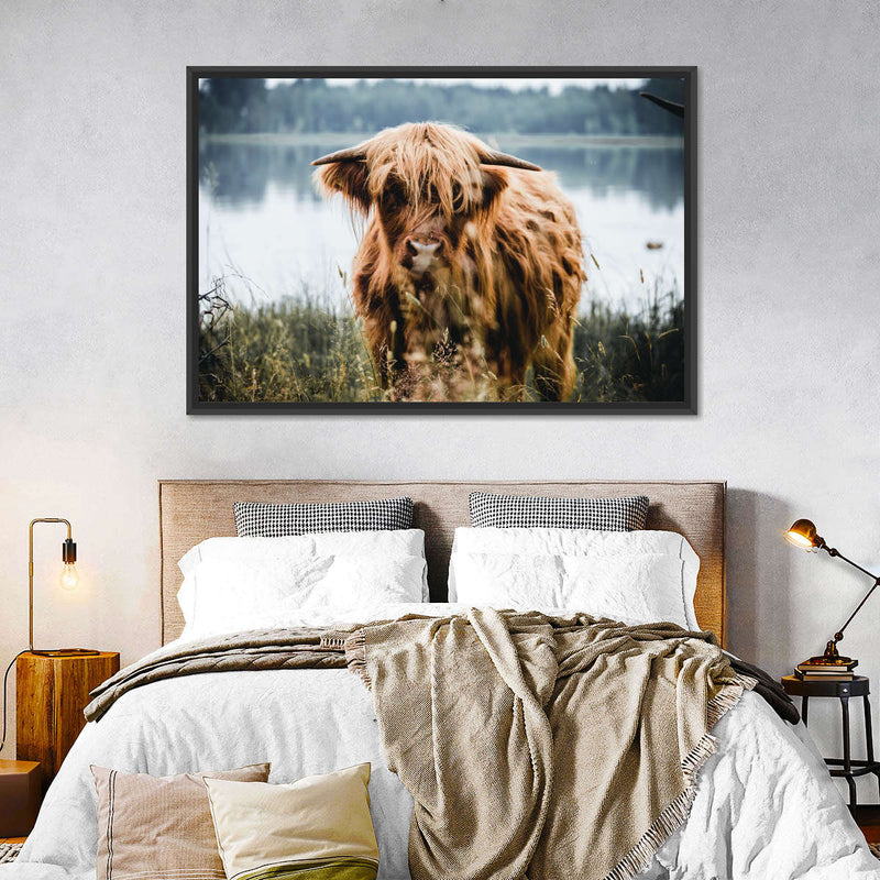 Lakeside Highland Cow Wall Art