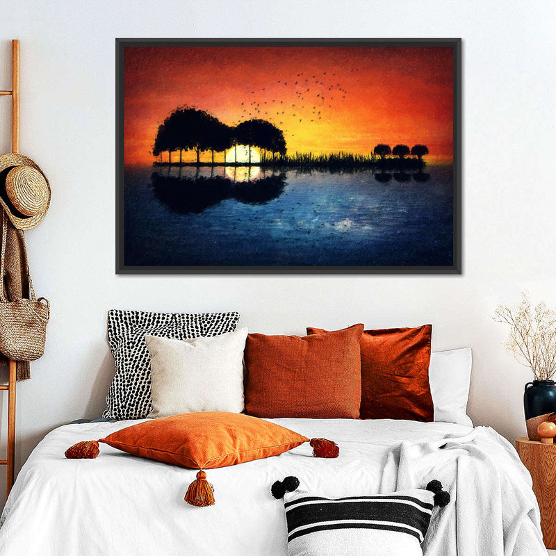 Guitar Sunset Wall Art