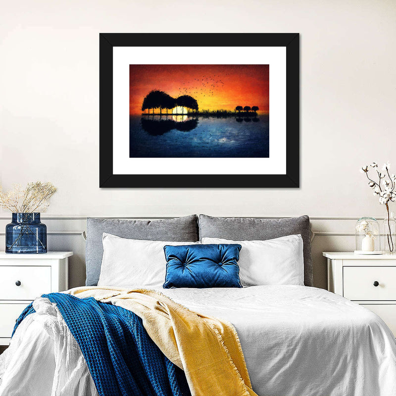 Guitar Sunset Wall Art