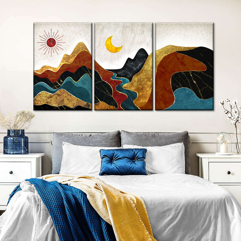 Textured Mountain Landscape Abstract Wall Art