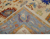 Vibrant Colorful Beige, Blue and Brown Traditional Oushak Hand Knotted Custom made Wool Area Rug