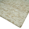 3x5 Beige and Ivory Shaded Solid Wool Hand Woven Rug
