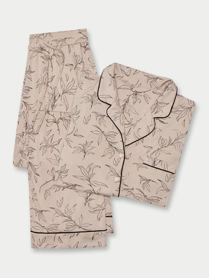 Women's Stretch-Knit Long Sleeve Bamboo Pajama Set
