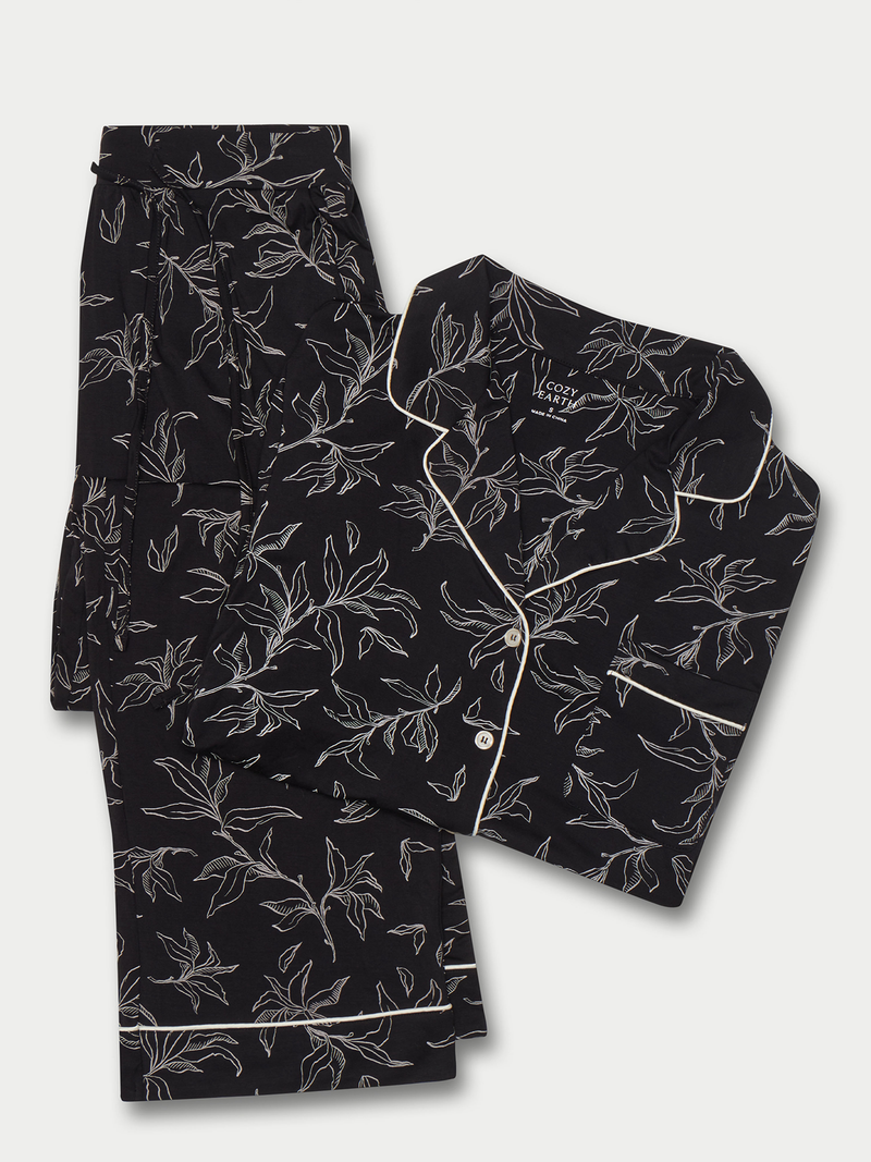 Women's Stretch-Knit Long Sleeve Bamboo Pajama Set