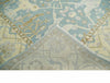 Blue and Beige Hand Knotted 8x10 Oriental Oushak Wool Area Rug | TRDCP1173810