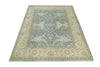Blue and Beige Hand Knotted 8x10 Oriental Oushak Wool Area Rug | TRDCP1173810