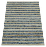 3x5 Blue and Brown Hand Woven Rug