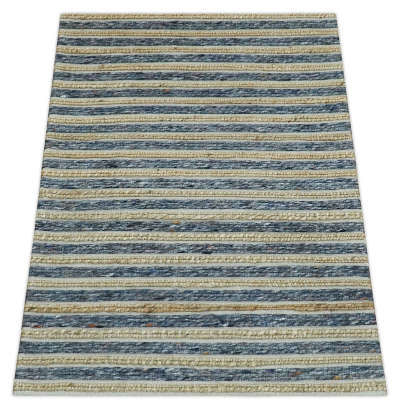 3x5 Blue and Brown Hand Woven Rug