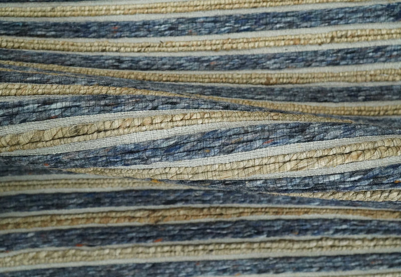 3x5 Blue and Brown Hand Woven Rug
