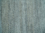 Blue, Ivory and Silver 8x10 Hand Knotted Modern Geometric Trellis Scandinavian Wool Area Rug | TRDCP934810