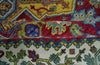 Blue, Red and Gold Hand Knotted Traditional Heriz Serapi Multi size Wool Area Rug