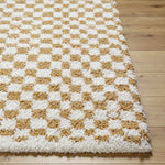 Kieu Yellow & White Checkered Area Rug