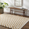 Kieu Yellow & White Checkered Area Rug