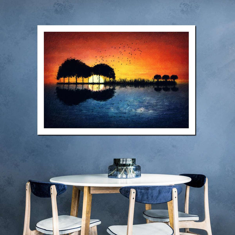Guitar Sunset Wall Art