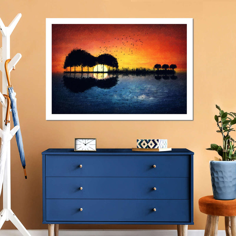 Guitar Sunset Wall Art