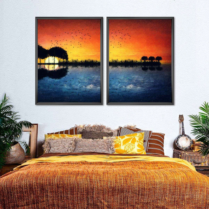 Guitar Sunset Wall Art
