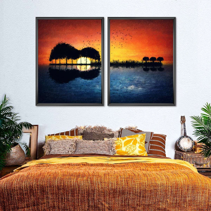 Guitar Sunset Wall Art