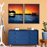 Guitar Sunset Wall Art