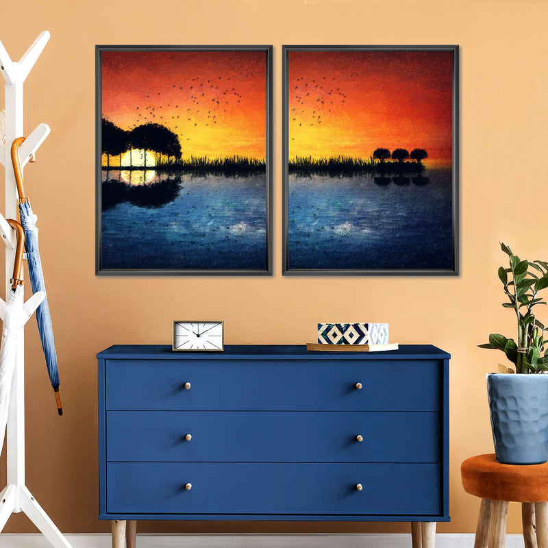 Guitar Sunset Wall Art