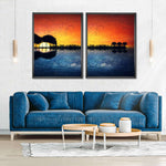 Guitar Sunset Wall Art
