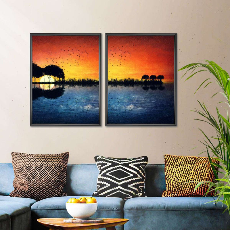 Guitar Sunset Wall Art