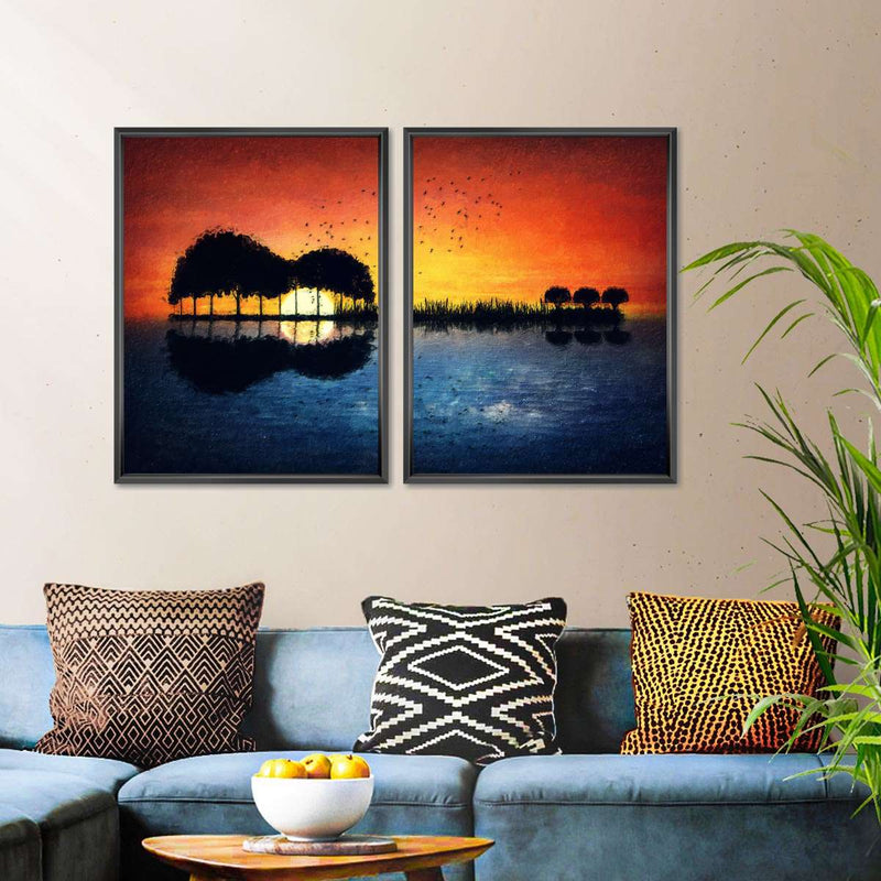 Guitar Sunset Wall Art