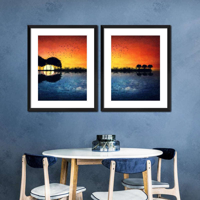 Guitar Sunset Wall Art