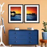 Guitar Sunset Wall Art