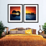 Guitar Sunset Wall Art
