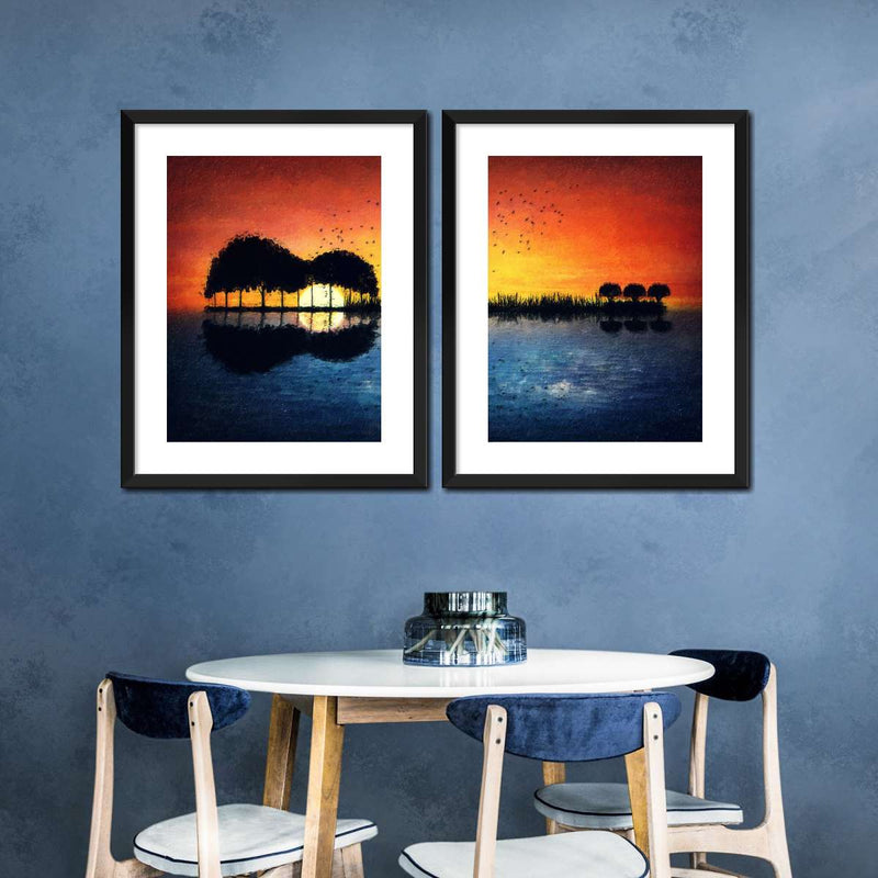 Guitar Sunset Wall Art
