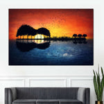 Guitar Sunset Wall Art