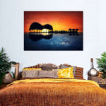 Guitar Sunset Wall Art