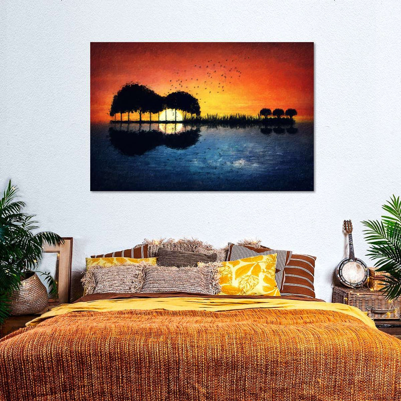 Guitar Sunset Wall Art