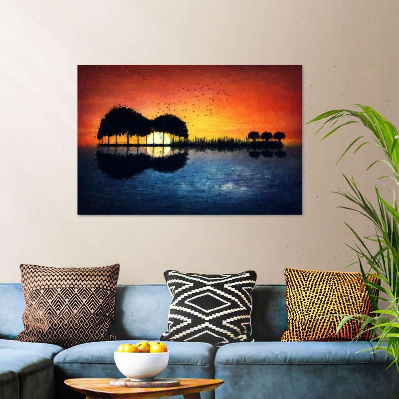 Guitar Sunset Wall Art