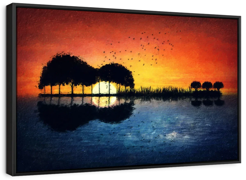 Guitar Sunset Wall Art