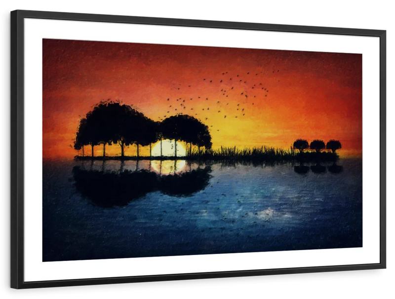 Guitar Sunset Wall Art