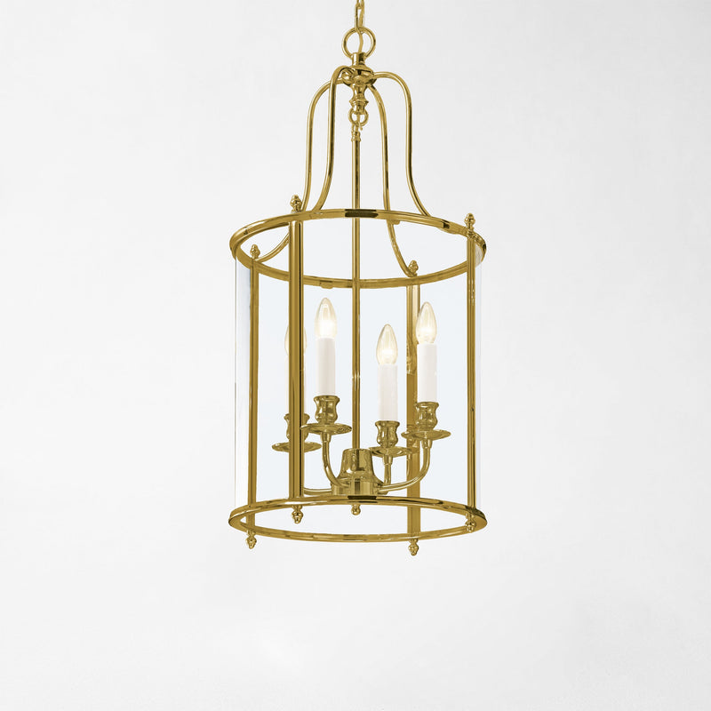 Brass lantern with glass.